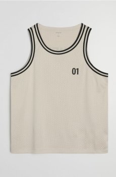 Майка з написом Numero Uno - кремовий