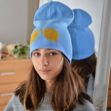 Шапки Lemanta Шапка для дівчаток блакитна (очки золото) Шапки Lemanta Шапка для дівчаток блакитна (очки золото)