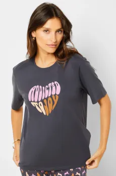 Женская темно-серая футболка CENIDA Серый S Etam 6541813