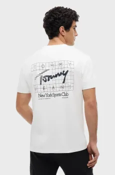 Мужская белая футболка REG SIGN FLAG SS TEE EXT Белый L Tommy Jeans DM0DM23177