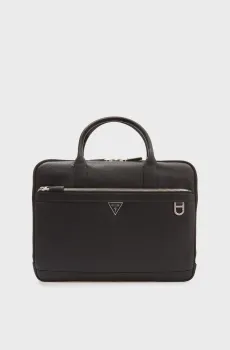 Мужская черная кожаная сумка для ноутбука MONACO LAPTOP Черный ONESIZE Guess HMMOGRP6147