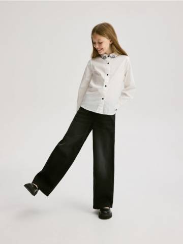 Reserved - Еластичні джинси wide leg - чорний - 804FF-99J