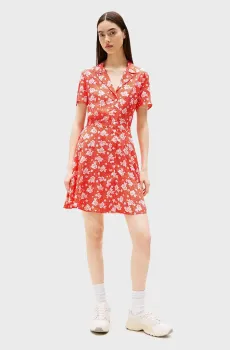 Женское красное платье с узором HAWAII Красный L Tommy Jeans DW0DW21353