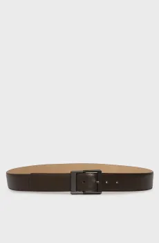 Мужской темно-коричневый кожаный ремень CLASSIC BUCKLE 38MM Коричневый 90 Calvin Klein LV04D7012G