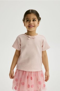 Reserved - Футболка з бантами - пастельний рожевий - 246HU-03X