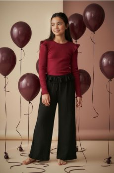 Штани з широкими штанинами - чорний