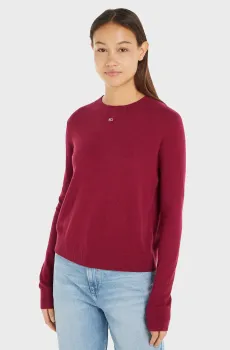 Женский малиновый джемпер TJW ESSENTIAL CREW NECK Малиновый XS Tommy Jeans DW0DW17254