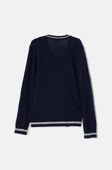 Детский кардиган с примесью шерсти United Colors of Benetton цвет синий лёгкий 1LQZH600D Детский кардиган с примесью шерсти United Colors of Benetton цвет синий лёгкий 1LQZH600D