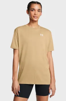 Женская бежевая футболка UA W BFOS LOGO TEE SS Бежевый XS Under Armour 1386844-263