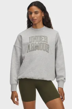 Женский серый свитшот Rival Flc OS Varsity Crew Серый M Under Armour 6007880-014