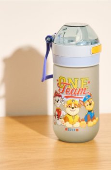 Пляшка для води з ручкою та соломинкою PAW Patrol - різнобарвний