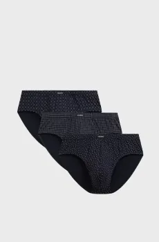 Мужские темно-синие брифы с узором (3 шт) Синий L Atlantic 3MP-218