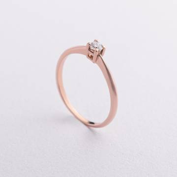 Золотое помолвочное кольцо с бриллиантом кб0511м