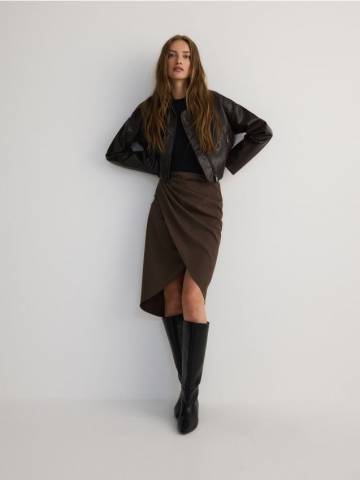Reserved - LADIES` SKIRT - коричневий - ZV353-88X Reserved - LADIES` SKIRT - коричневий - ZV353-88X