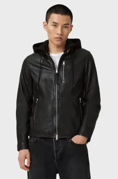 Мужская черная кожаная куртка ASHTON Черный XXL AllSaints M013LD