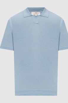 Голубое поло с шелком