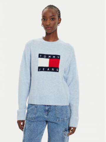 Tommy Jeans Светр Flag DW0DW18681 Блакитний Relaxed Fit Tommy Jeans Светр Flag DW0DW18681 Блакитний Relaxed Fit