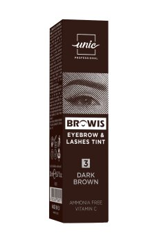 Краска для ресниц и бровей Unic Browis Eyebrow & Lashes Tint 3 Dark Brown, 20 мл