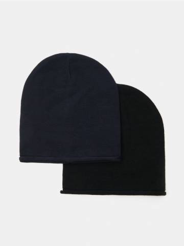 Basic beanie шапка з віскозою 2 pack - темно-синій Basic beanie шапка з віскозою 2 pack - темно-синій