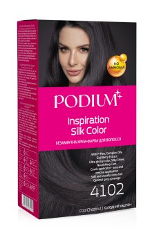 Безаммиачная крем-краска для волос Podium Inspiration Silk Color 4102 Холодный каштан, 150 мл