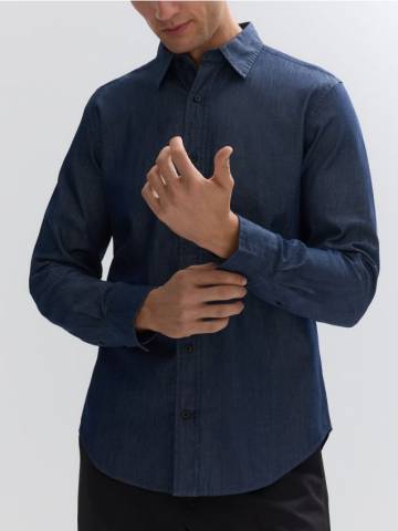 Reserved - Сорочка slim fit із високим вмістом бавовни - indigo jeans - 412GQ-57J Reserved - Сорочка slim fit із високим вмістом бавовни - indigo jeans - 412GQ-57J