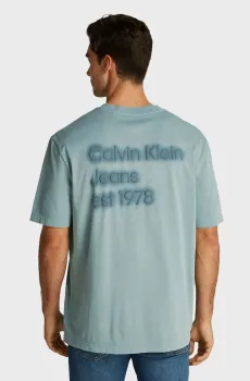 Мужская мятная футболка WASHED PUFF PRINT TEE Ментоловый XL Calvin Klein Jeans J30J327078