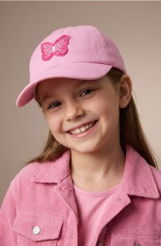 Бавовняна кепка з вишивкою - рожевий