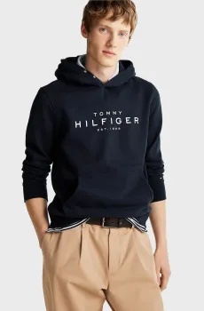 Мужское темно-синее худи TOMMY HILFIGER HOODY Синий S Tommy Hilfiger MW0MW37455