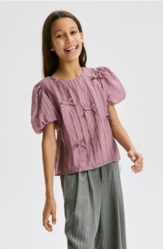 Reserved - Блузка з бантиками - рожевувато-ліловий - 456FW-34X