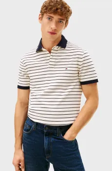 Мужское белое поло в полоску REGULAR Белый XL Tommy Hilfiger MW0MW17770