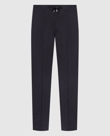 Серые брюки из шерсти с логотипом