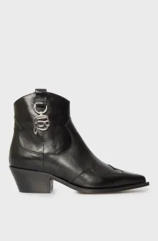 Женские черные кожаные казаки KANSAS Черный 39 Karl Lagerfeld KL33265
