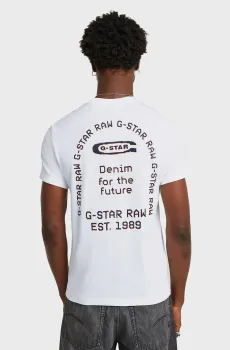 Мужская белая футболка Back Белый XL G-Star RAW D26047,C336
