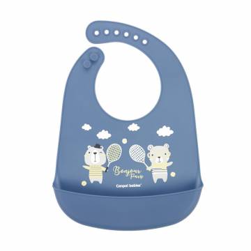 Слюнявчик Canpol Babies Bonjour Paris силиконовый, с карманом, синий, от 4 месяцев (74/027_blu) Слюнявчик Canpol Babies Bonjour Paris силиконовый, с карманом, синий, от 4 месяцев (74/027_blu)