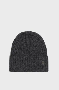 Мужская темно-серая шерстяная шапка TH IMD CASH BLEND BEANIE Серый ONESIZE Tommy Hilfiger AM0AM12806