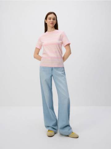 Reserved - Футболка в смужку - рожевий - ZS435-30X