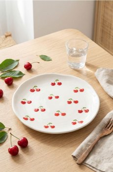 Тарілка з принтом - різнобарвний