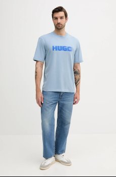 Хлопковая футболка Hugo Blue Nalax