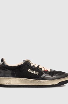 Черные комбинированные кроссовки с винтажным эффектом