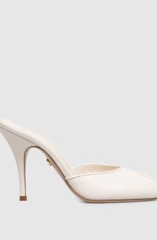 Кожаные мюли цвета айвори
