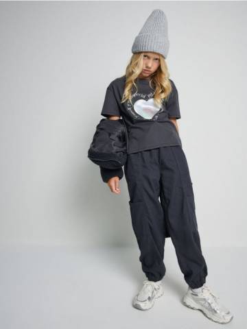 Широкі штани - антрацитовий