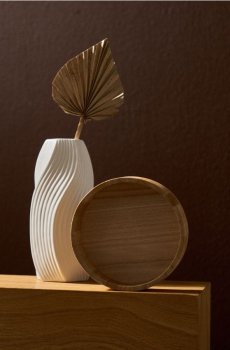 Декоративна дерев’яна чаша - кремовий