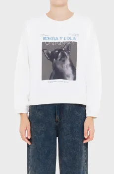 Женский белый свитшот Белый M Bimba Y Lola 242BR7562.12070