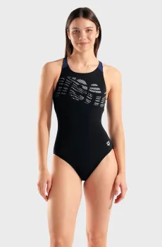 Женский черный купальник FLOWING SWIMSUIT V BACK Черный 44 Arena 010256-570