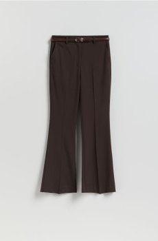 Reserved - Штани flare з поясом - коричневий - 068JL-88X
