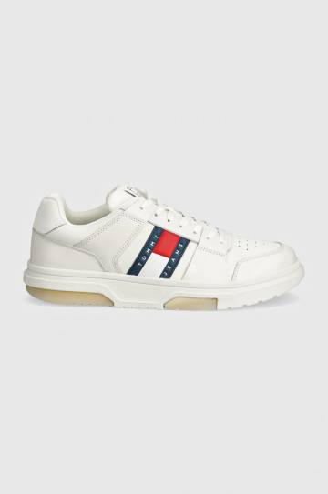 Кожаные кроссовки Tommy Jeans THE BROOKLYN LEATHER цвет белый EM0EM01429 Кожаные кроссовки Tommy Jeans THE BROOKLYN LEATHER цвет белый EM0EM01429