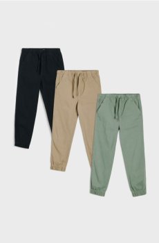 Бавовняні штани jogger 3 pack - синьо-зелений