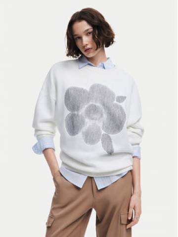 Desigual Світшот Flores 24WWSK33 Écru Regular Fit Desigual Світшот Flores 24WWSK33 Écru Regular Fit