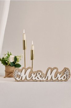 Весільна декорація з написом Mr & Mrs - бежевий