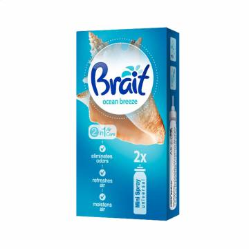 Сменный баллон к автоматическому аэрозольному освежителю воздуха Brait Ocean Breeze, 2*10 мл Сменный баллон к автоматическому аэрозольному освежителю воздуха Brait Ocean Breeze, 2*10 мл